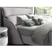 Cama matrimonio tapizada en tela Gris Claro