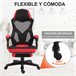 Silla de Oficina esponja, tejido de malla Vinsetto Rojo