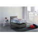 Cama individual en tela Gris