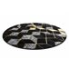 Alfombra GLOSS círculo moderno 400B 86 elegante glamour 120x120 Negro