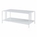 Mesa de centro Kumlinge rectangular con 1 estante metal 110x55 Blanco