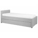 Beliani Cama con somier Poliéster MARMANDE 96x214 Azul Marino