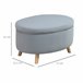 Otomano Puff Poliéster, Espuma, Madera de Caucho HOMCOM 71x51 Gris