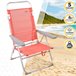 Silla baja reclinable aluminio coral Aktive Naranja
