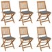 6 Sillas de jardin plegables de madera con cojines Gris