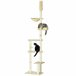 Árbol para Gatos Aglomerado de Madera, Felpa PawHut Crudo