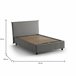 Cama plaza y media en tela Gris