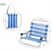 Aktive Silla de playa plegable pequeña marinera c/asa de hombro Azul