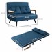 Sofá Cama Acero, Espuma, Poliéster, Madera de Caucho HOMCOM Azul