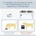 Comedero Elevado para Perros Acero Inoxidable, MDF PawHut Blanco