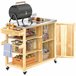 Carrito de Parrilla Acero, Madera de Abeto Outsunny Marron