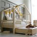 Cama con barandilla somier y cajón Iris Madera