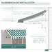 Toldo Manual Plegable Tela de poliéster, aluminio Outsunny 295x250 Verde