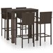 Muebles de bar de jardín   ratán PE reposabrazos Marron