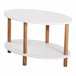 Mesa de centro Højreby ovalada aglomerado/madera 70x44 Blanco