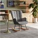 Silla mecedora, sillón de balanceo con respaldo cuadrado Gris Oscuro