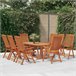 8 Sillas de jardín plegables de madera maciza de eucalipto Marron