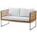 Beliani Conjunto de jardín Madera de acacia BERMUDA Blanco/ Beige