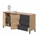 Aparador Brooklyn 2 Puertas y 3 Cajones. Muebles Salon o Comedor Negro/ Madera