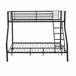 Litera de metal con escalera y colchones - para 3 personas 210x147 Negro