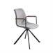 Silla giratoria en tela y patas acero negro Gris