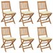 6 Sillas de jardin plegables de madera con cojines Blanco