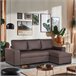 Chaise longue reversible piel sintética con cama HARRY Blanco
