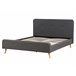 Beliani Cama con somier Poliéster RENNES II Gris Oscuro