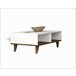 Mesa de centro GLIN color blanco y nogal Blanco