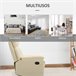 Sillón Reclinable Acero, MDF, PU y Espuma HOMCOM Blanco
