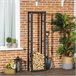 Soporte para Leña Metal HOMCOM, hogar - climatización Negro