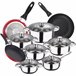 Bateria de cocina 12 piezas con juego de sartenes Multicolor