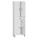 Armario baño Alan 4 puertas 1 cajón, Blanco brillo, 182 cm Blanco