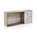Mini estantería de pared de madera con cajones Natural/ Blanco