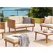 Beliani Sofá de jardín Madera de acacia BARATTI Beige