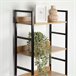 Max Home Estantería madera 4 estantes Negro/ Madera