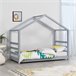 Cama para niños Vardø con somier - Forma de casa - pino 78x146 Gris