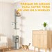 Árbol para Gatos Aglomerado de Madera, Terciopelo de Peluche Gris