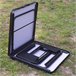 Aktive Mesa plegable aluminio bambú con 4 taburetes Negro/ Madera