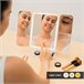 Espejo de Maquillaje Tríptico Recargable con Aumento y Luz LED Blanco