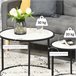 Juego de 2 Mesas Auxiliares Acero y MDF HOMCOM 60x60 Blanco