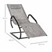 Tumbona de Jardín Metal Galvanizado y Texteline Outsunny Gris