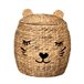 Cesta de almacenaje en jacinto de agua, forma de gato Beige