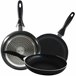 Set Juego de tres sartenes +  Batería de cocina 8 piezas Multicolor