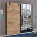 Armario 2 puertas correderas 1 puerta espejo + 1 puerta roble - L180 cm Beige