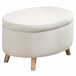Otomano Puff Poliéster, Espuma, Madera de Caucho HOMCOM 71x51 Beige
