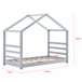 Cama para niños Vardø con somier - Forma de casa - pino 78x146 Gris