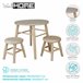 WELL HOME - Conjunto infantil (Mesa + 2 taburetes) en madera de pino Marron