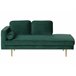 Beliani Chaise longue izquierdo Terciopelo MIRAMAS Verde Oscuro