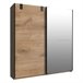 Armario 2 puertas correderas 1 puerta espejo + 1 puerta roble - L180 cm Beige